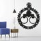 Wall Clock 27" Industrial Black Metal Gear Mechanical Moving Gear Wall Clock